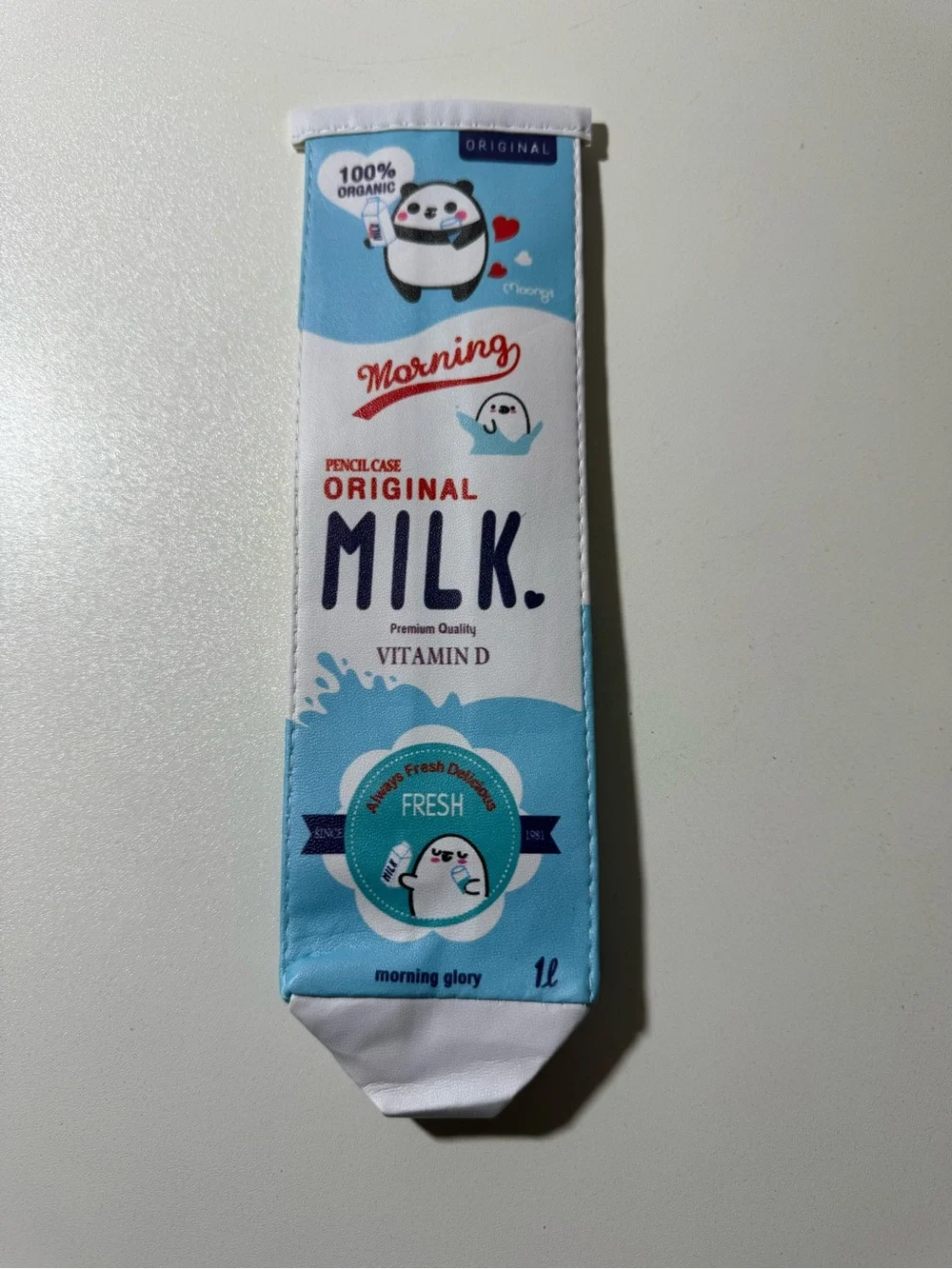 Milk Blue Kids Pencil Case - Cute Cartoon Design